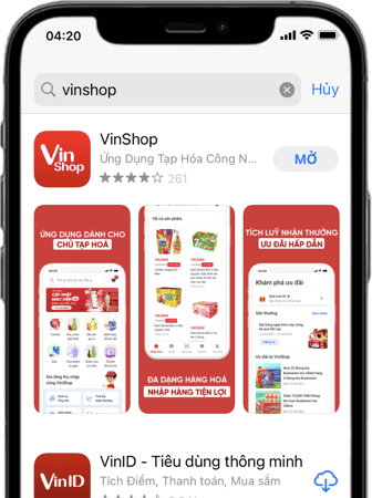 Bước 1.1. Tải ứng dụng VinShop