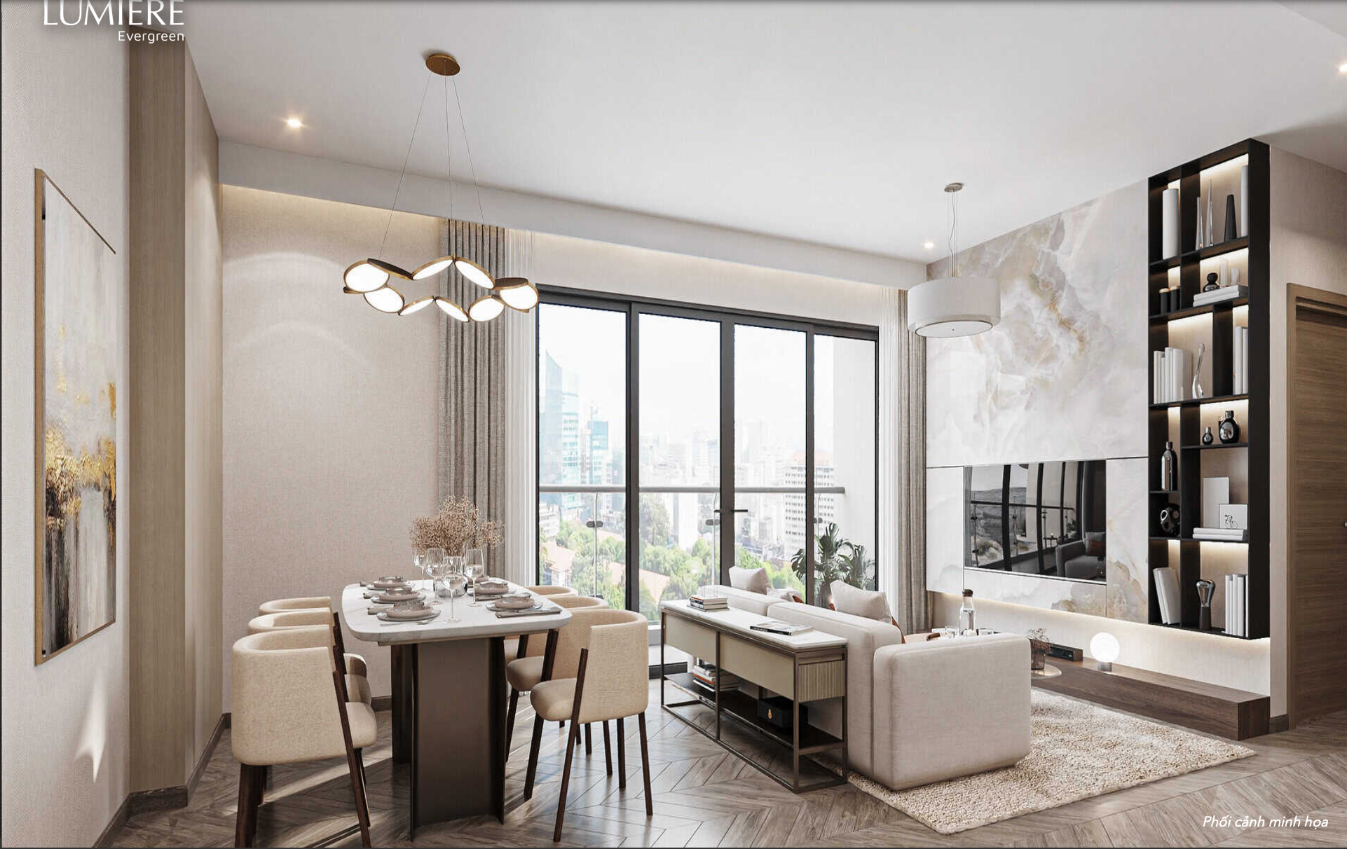 Căn hộ 4PN toà ATMOS - Lumiere Evergreen nằm trong đô thị Vinhomes ...