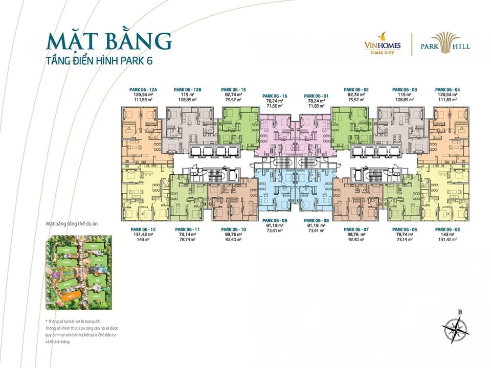 Mặt bằng căn hộ Park 6 Times City