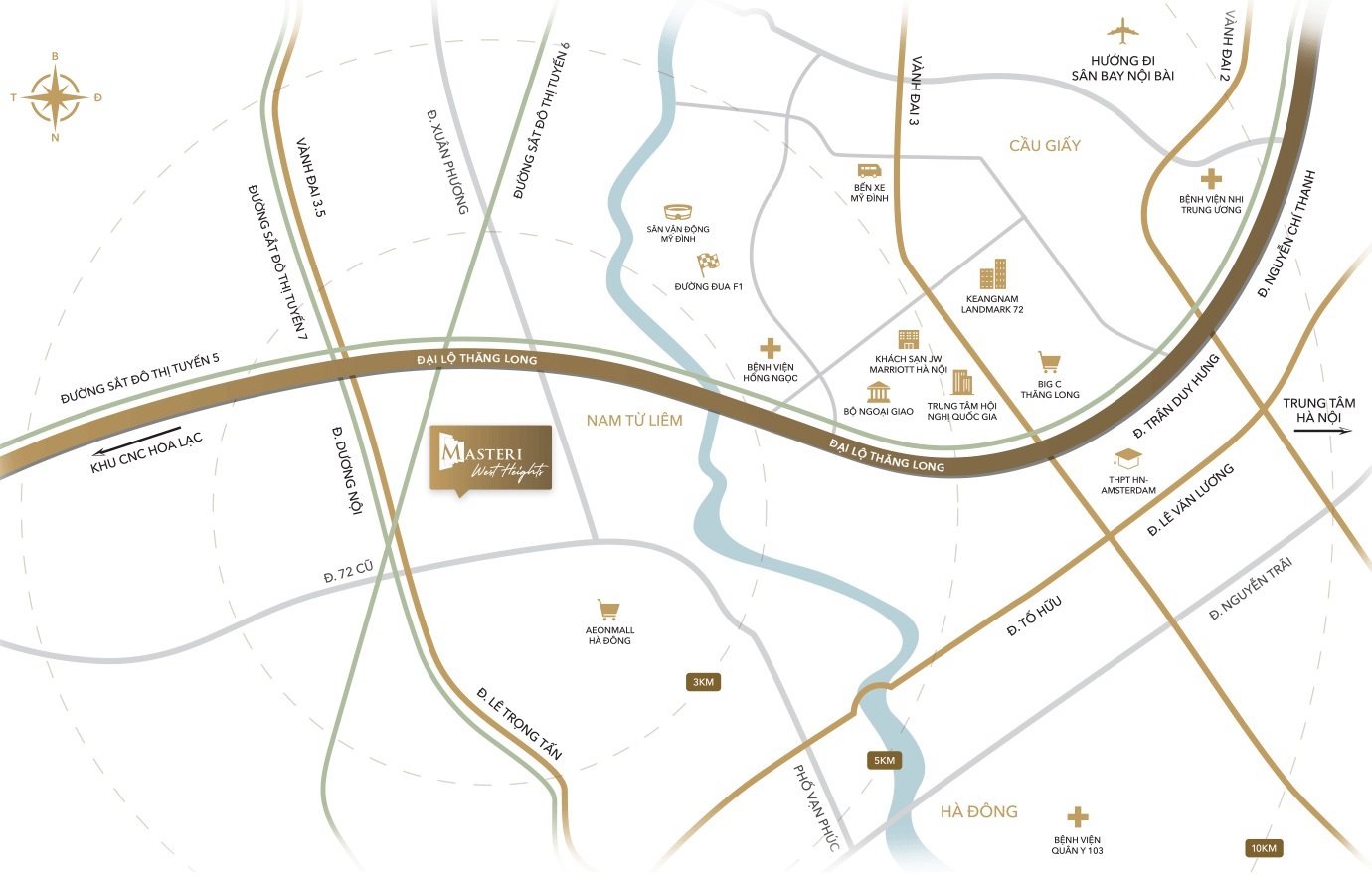 Tọa độ "vàng" của Masteri West Heights trong lòng khu đô thị Smart City