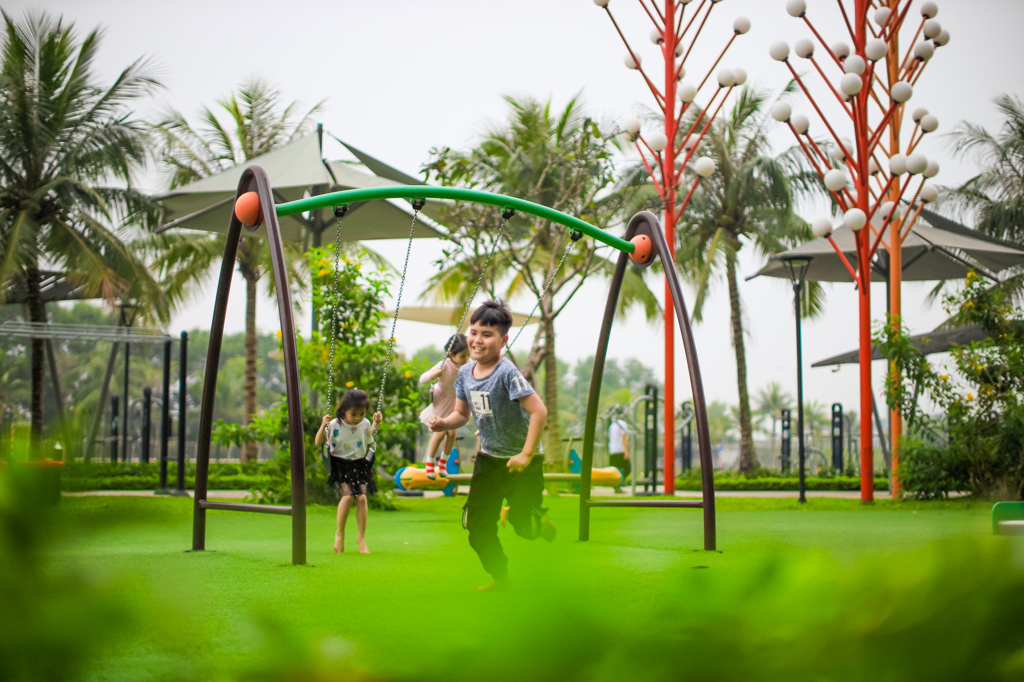 Các khu vui chơi liên hoàn cho trẻ trải dài khu đô thị Vinhomes Ocean Park Gia Lâm. Ảnh: Vinhomes Ocean Park