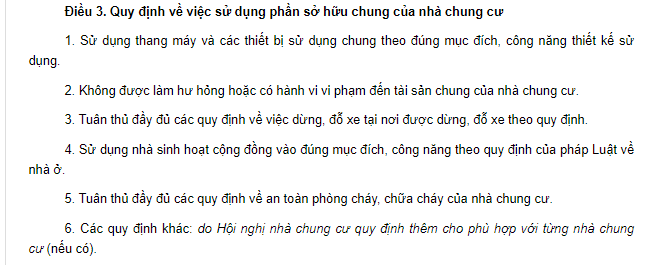 quy dinh ve quan ly va su dung nha chung cu