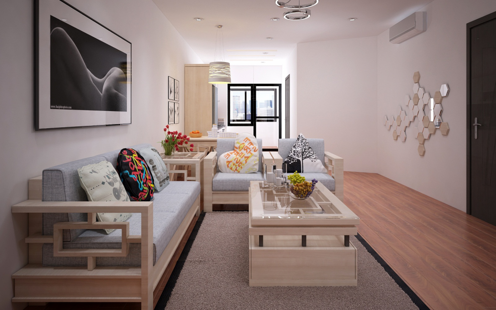Thiết kế nội thất căn hộ 3 phòng ngủ Vinhomes Ocean Park căn 80m2