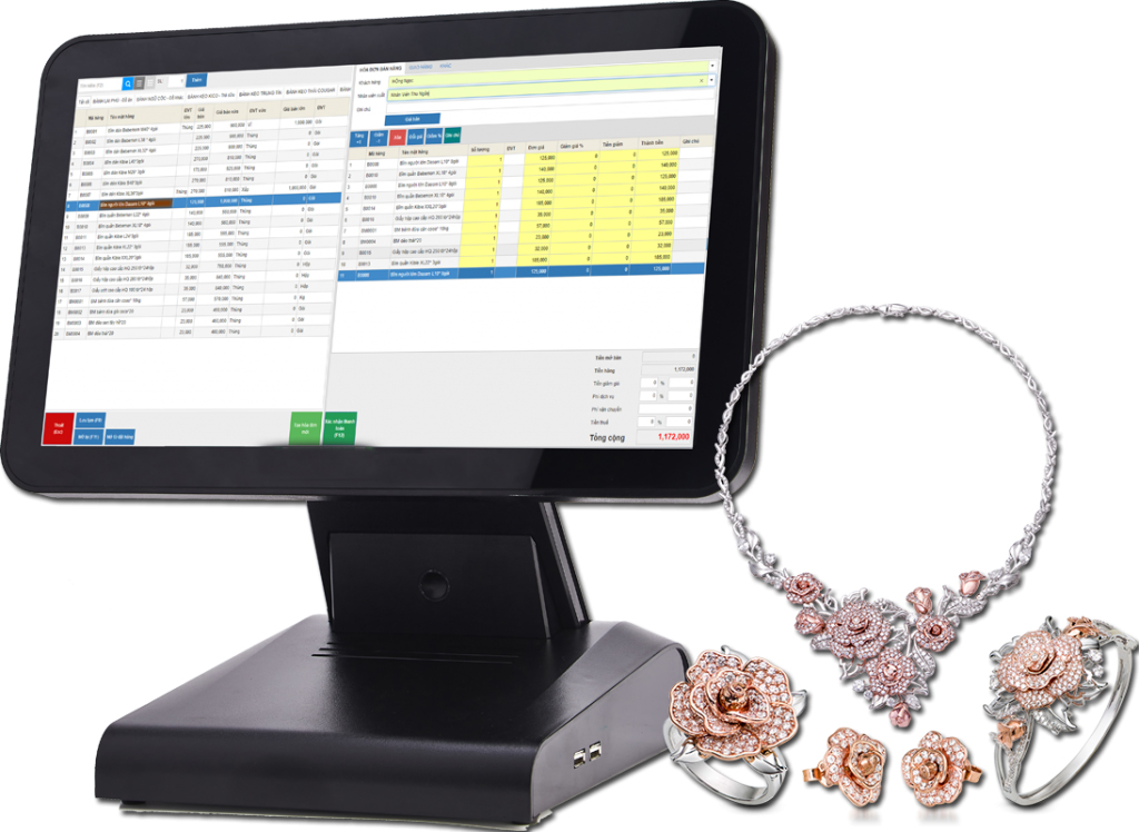 POS chuyên biệt cần hỗ trợ được tiệm vàng, cửa hàng trang sức trong việc quản lý sản phẩm với nhiều mẫu mã hàng hóa khác nhau