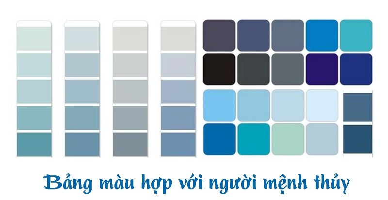 Người mệnh Thủy năm 2026 nên ưu tiên dùng các màu thuộc hành Kim và Thủy
