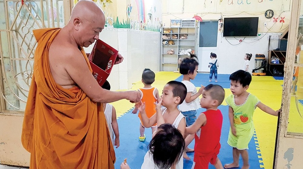 Ngôi chùa thường xuyên tổ chức hoạt động thiện nguyện