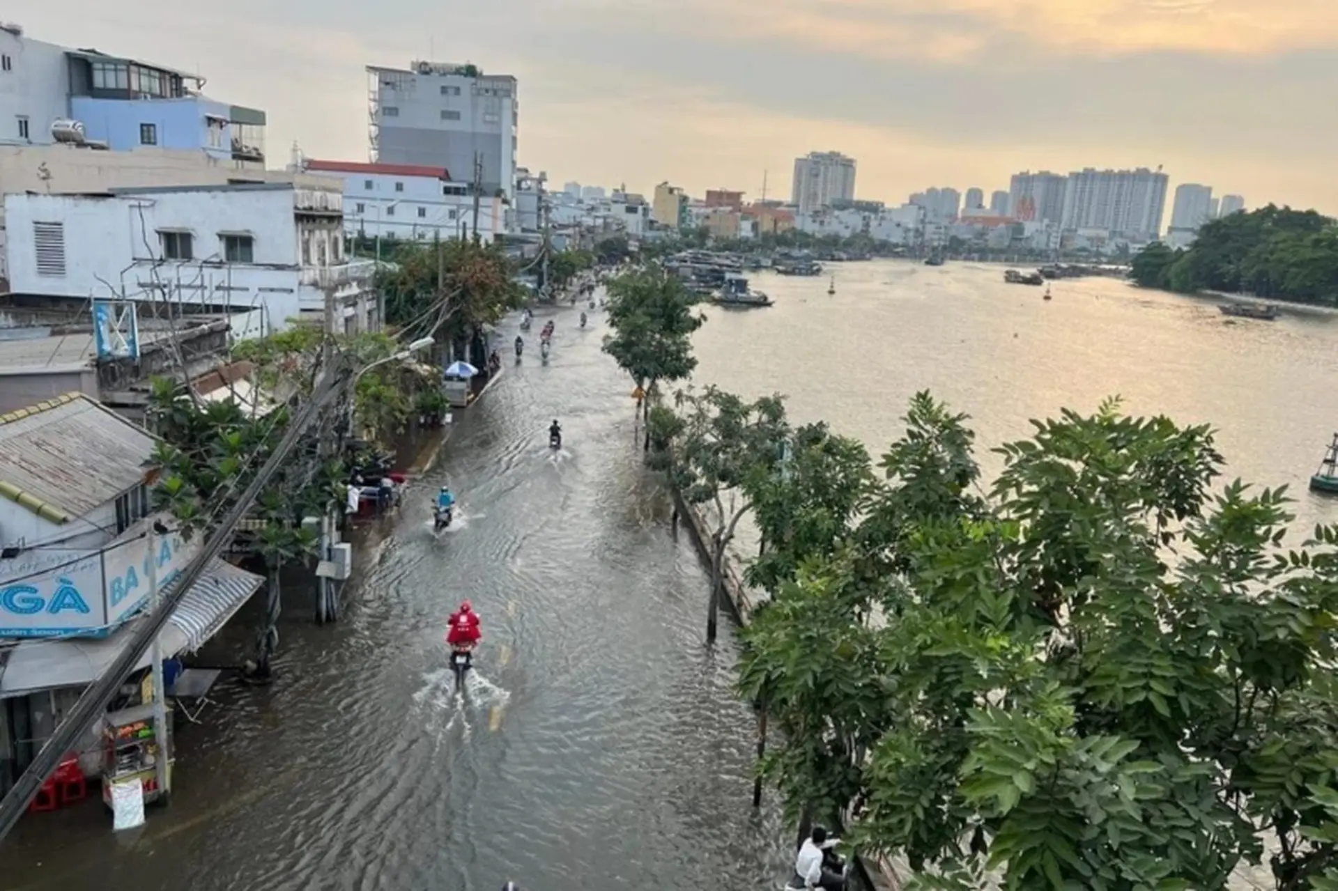 Triều cường là hiện tượng mực nước biển hoặc sông dâng cao