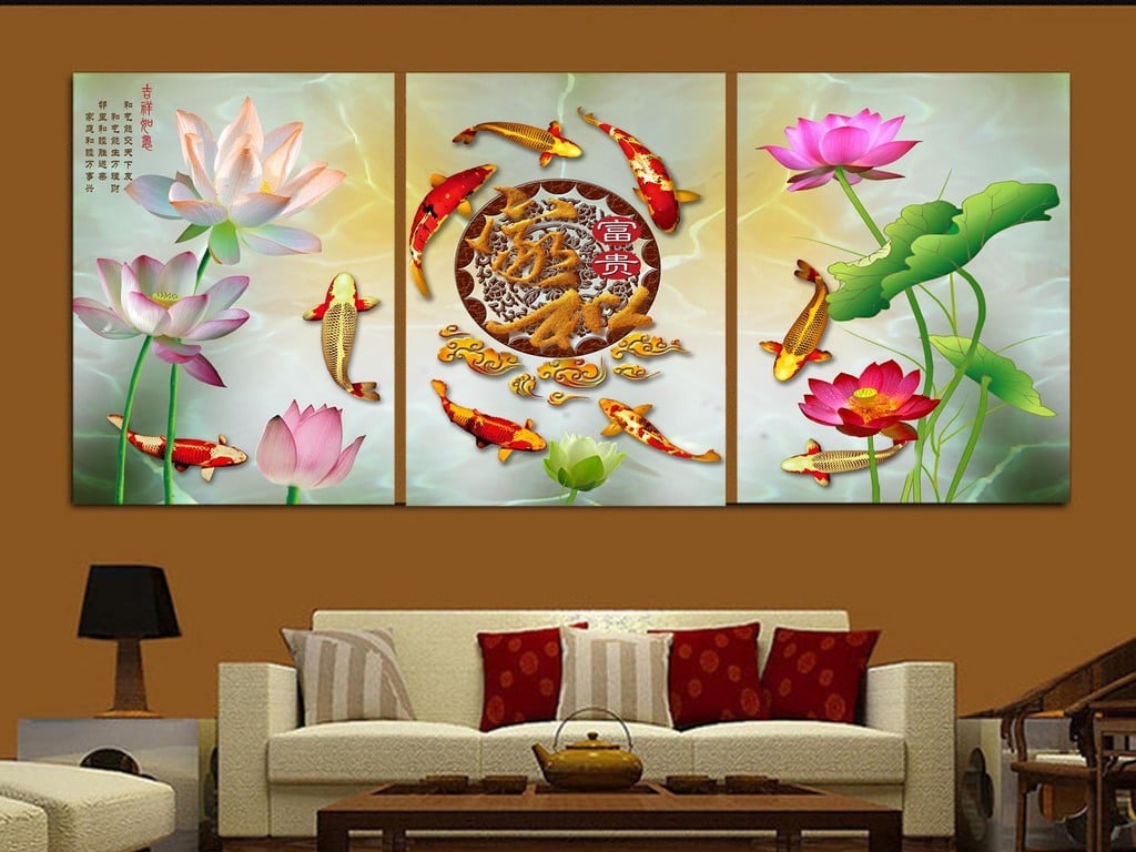 Tranh Cửu Ngư mang biểu tượng của tài lộc