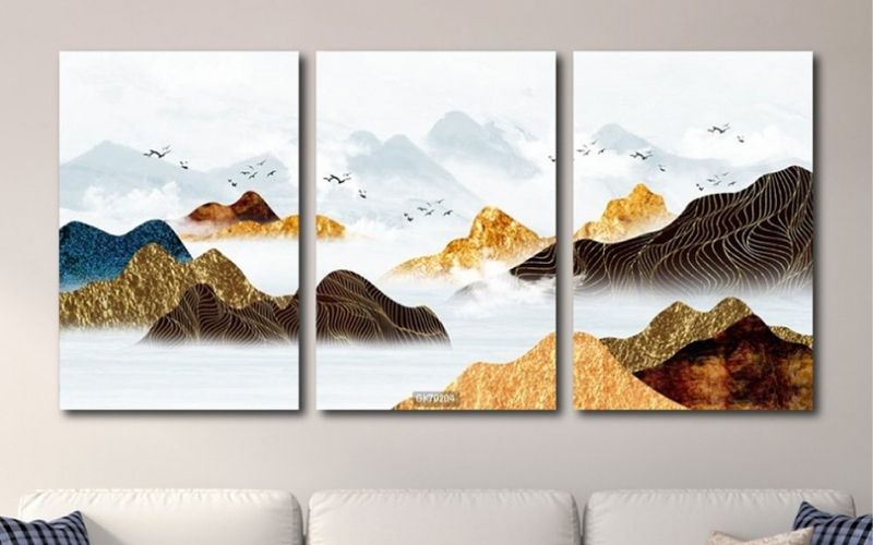 Tranh núi non tượng trưng cho điểm tựa vững chắc cho công danh người Mậu Dần