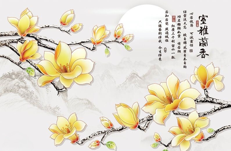 Tranh lan nở phú quý giúp kích hoạt năng lượng tốt