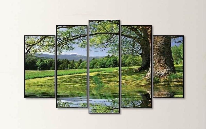 Tranh rừng cây xanh giúp cân bằng năng lượng, mang lại cảm giác thư giãn và may mắn cho gia chủ mệnh Mộc