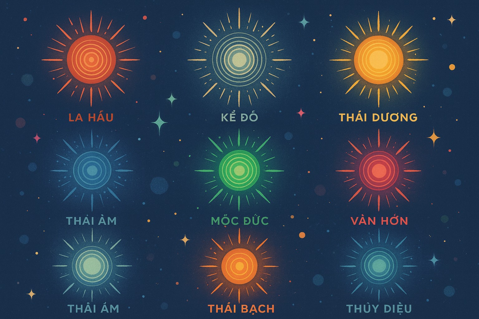 Hệ thống Cửu Diệu tinh quân gồm có chín sao