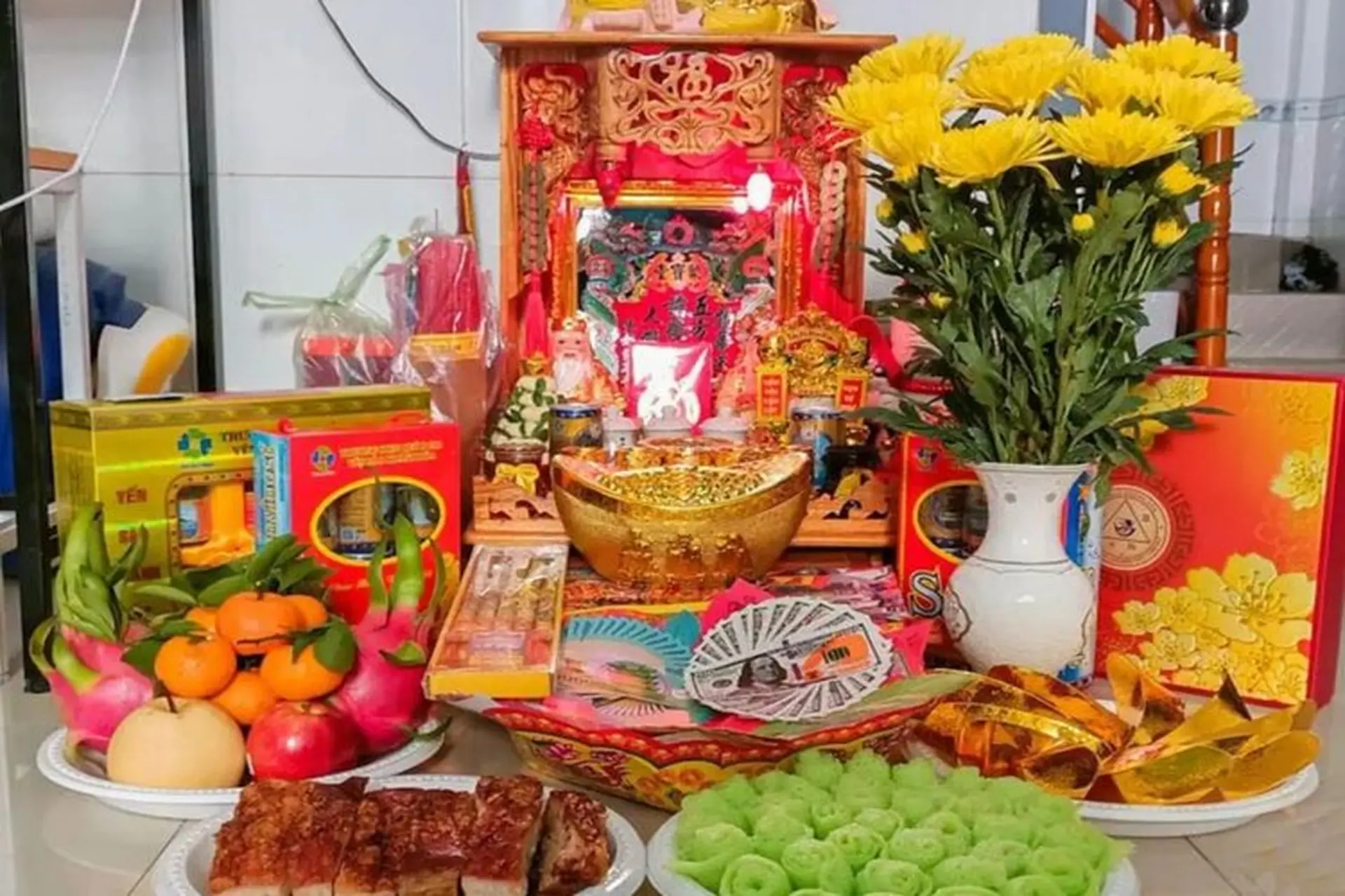 Lễ vật cho mâm cúng ban Thần tài mùng 1 âm lịch