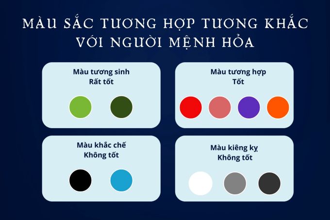 Nữ mạng Kỷ Mùi 1979 nên tránh các màu thuộc hành Thuỷ và Kim
