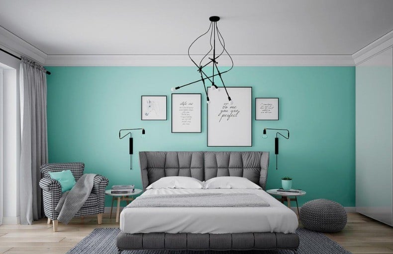 Màu xanh ngọc tạo cảm giác thoáng đãng, dễ chịu