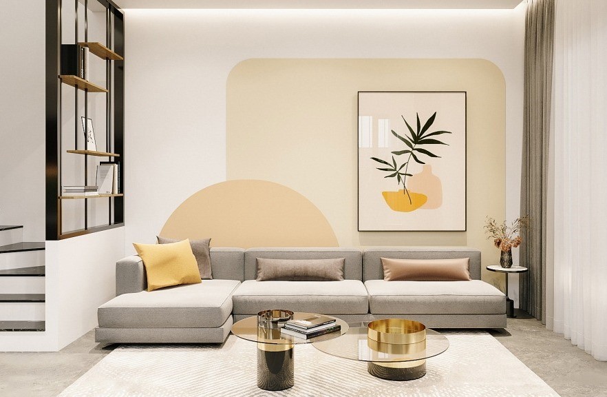 Sơn nhà, chọn đồ nội thất tông vàng nhạt, nâu đất, trắng và xám giúp để cân bằng năng lượng cho bản mệnh
