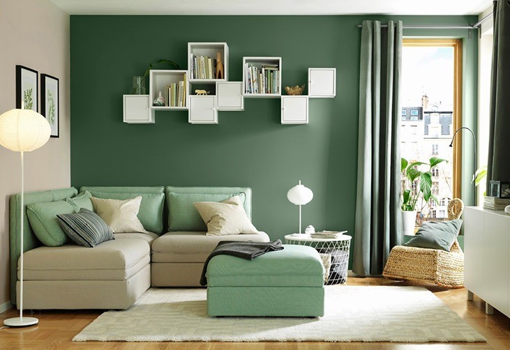 Phòng khách nên ưu tiên màu xanh lá để tạo sinh khí