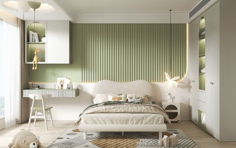 Màu xanh lá bản mệnh phù hợp sơn phòng cho bé Canh Dần 2010