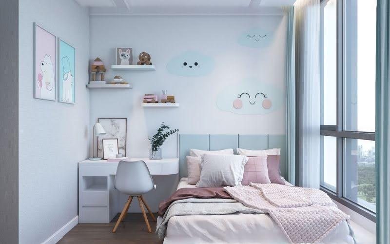 Ứng dụng màu hành Thủy trong thiết kế phòng ngủ cho nữ Tân Mão 2011