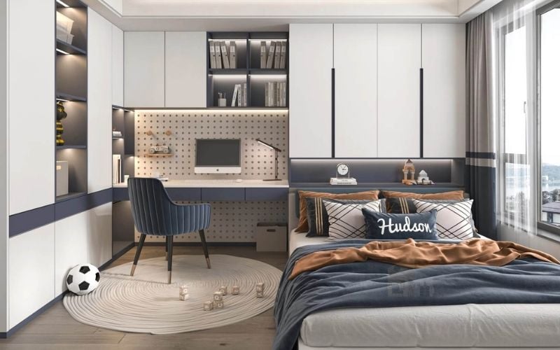 Kết hợp màu tương sinh mệnh Kim trong không gian riêng của nam Nhâm Thìn