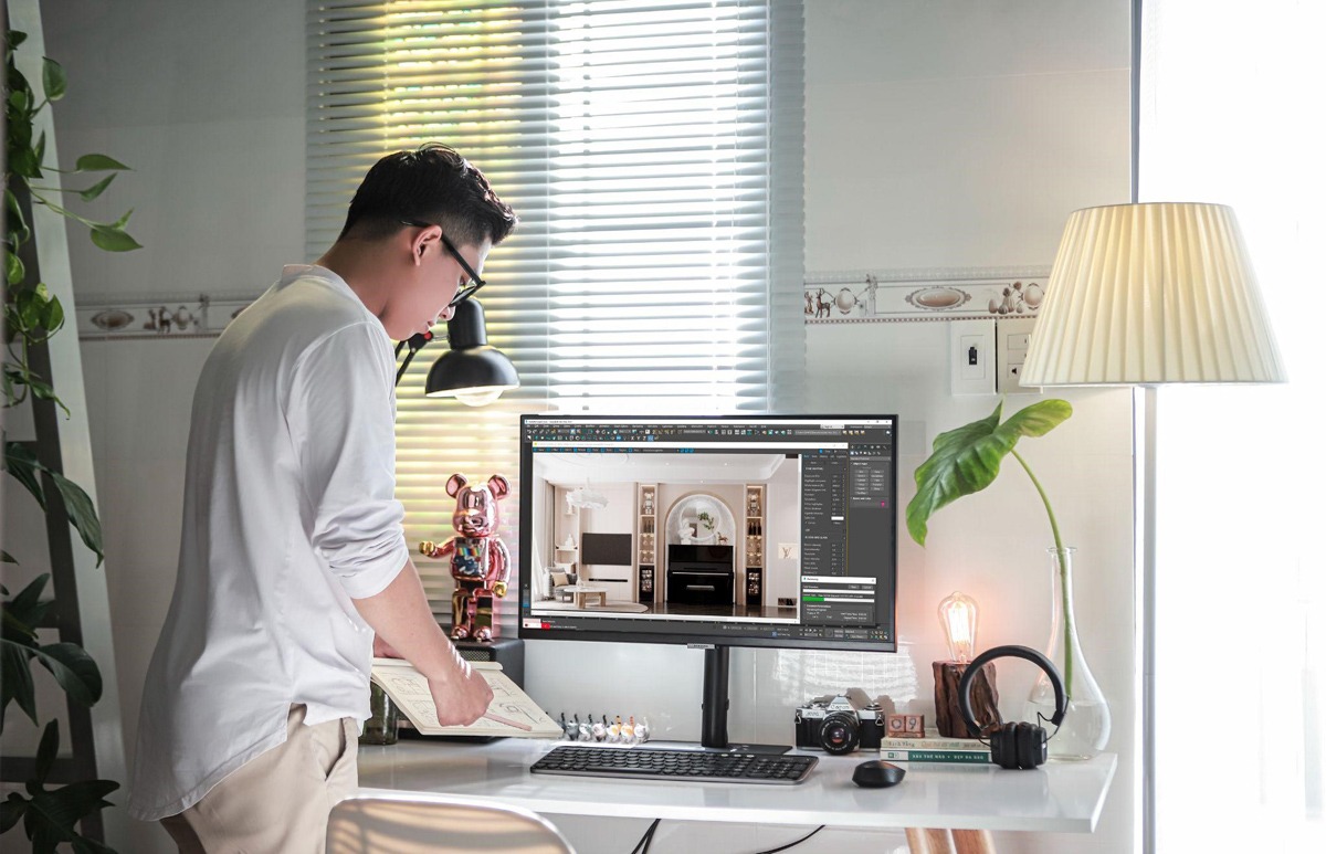 Không gian làm việc gọn gàng cũng góp phần tạo trạng thái tinh thần thoải mái