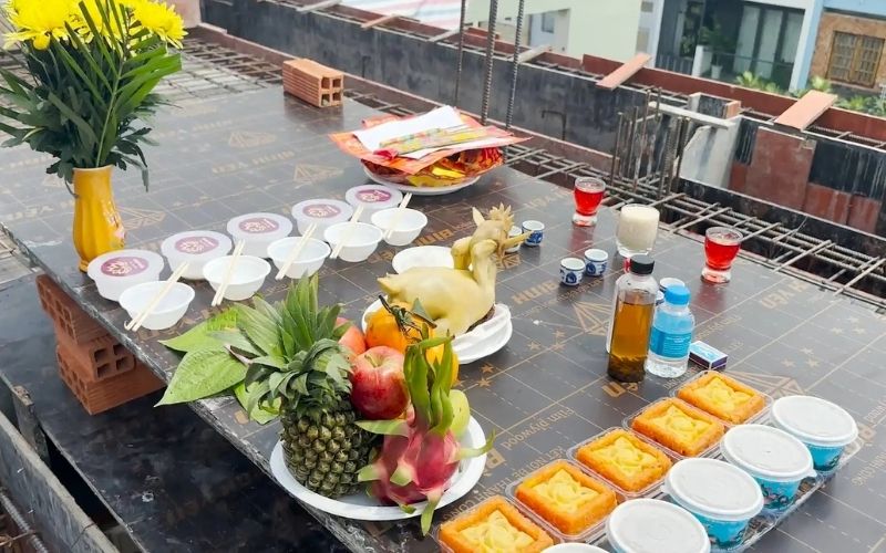 Một ngày đẹp, một lễ cúng trọn vẹn và thái độ thành tâm sẽ giúp công trình thêm phần may mắn, thuận lợi 