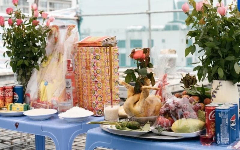 Chuẩn bị lễ cúng để thi công an toàn, đổ mái thuận buồm xuôi gió, tránh vận hạn không đáng có 