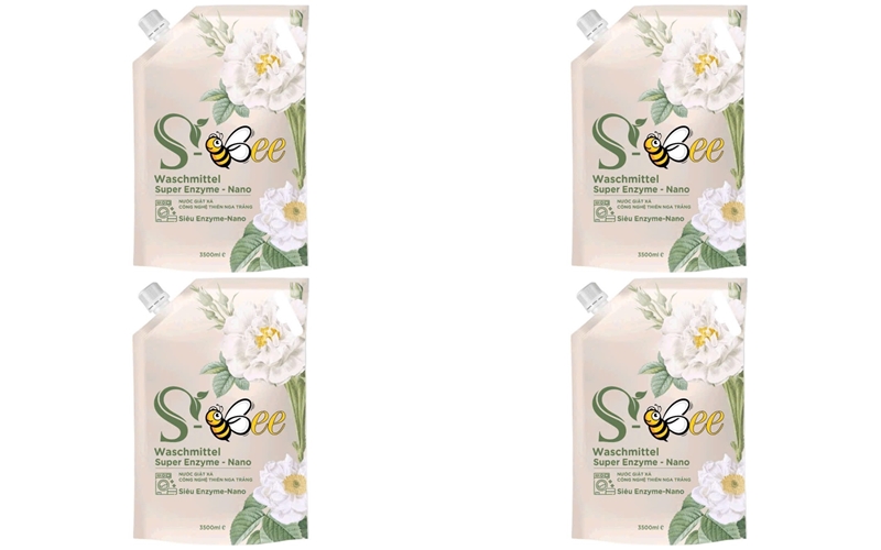 1 thùng nước giặt xả thiên nga trắng S-Bee hương xuân nhiệt đới dung tích 3.5L gồm 4 túi