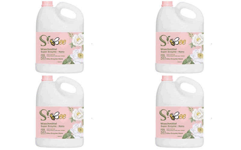1 thùng nước giặt xả công nghệ thiên nga trắng S-Bee hương tuyết hồng hoa dung tích 3.6L gồm 4 can
