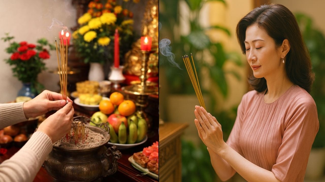 Nên ăn mặc chỉnh tề và giữ thái độ thành tâm khi thắp hương và đọc văn khấn mùng 1