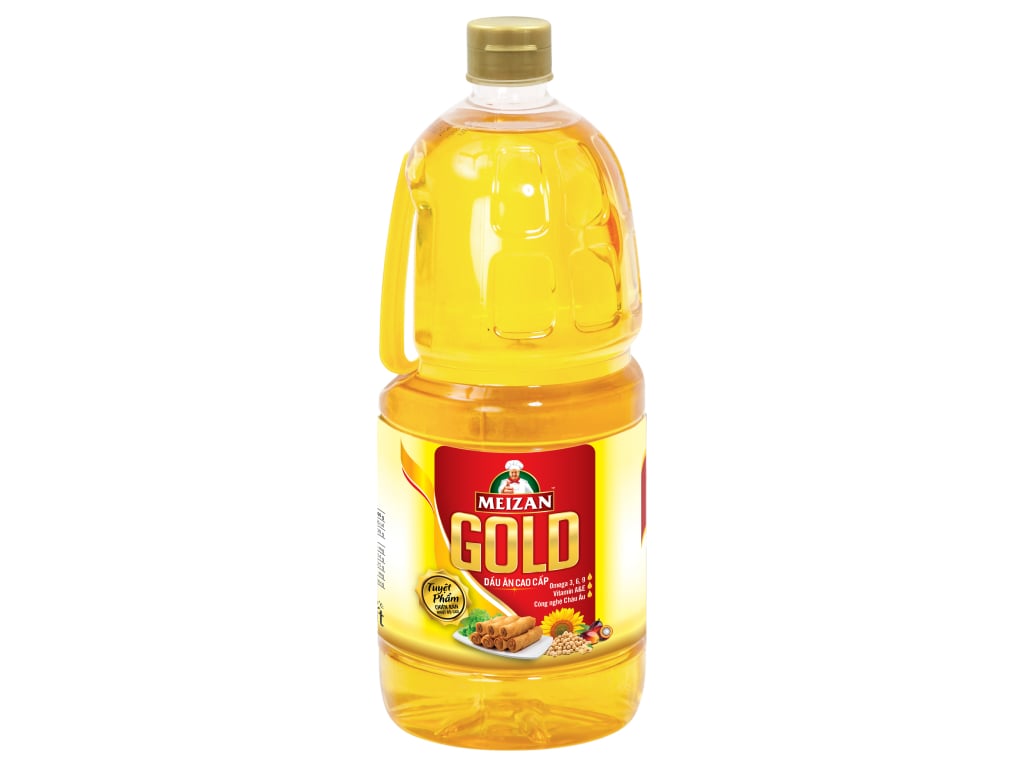 Dầu ăn MEIZAN Gold chai 2L có mức giá khoảng 85.000 đến 116.000 đồng mỗi chai 