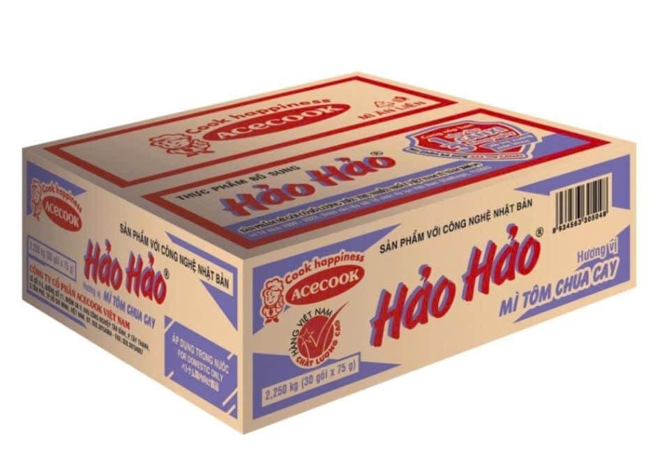 1 thùng mì HẢO HẢO tôm chua cay gói 75g có 30 gói