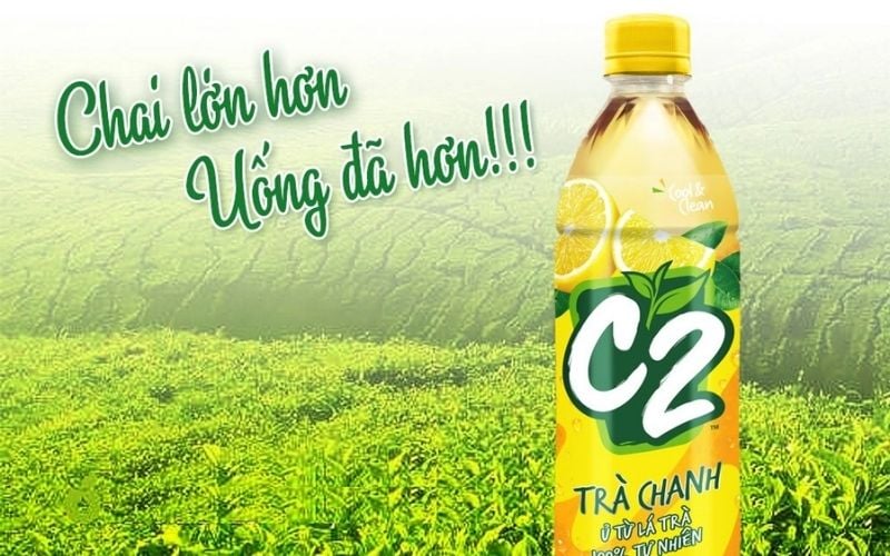 Giá trà xanh C2 hương chanh dung tích 455ml phổ biến từ 10.000 - 12.000 VNĐ/chai