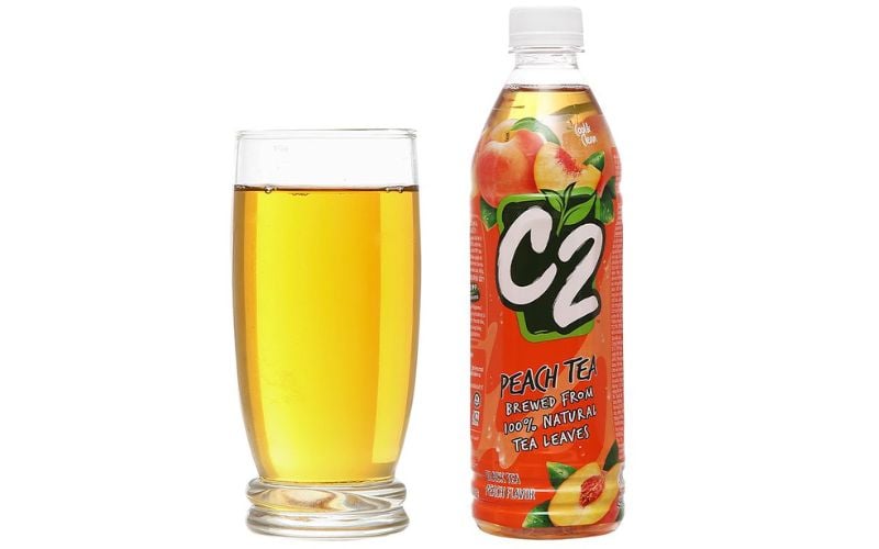 Trà đen C2 hương đào chai 455ml thường có giá tốt hơn khi mua theo thùng