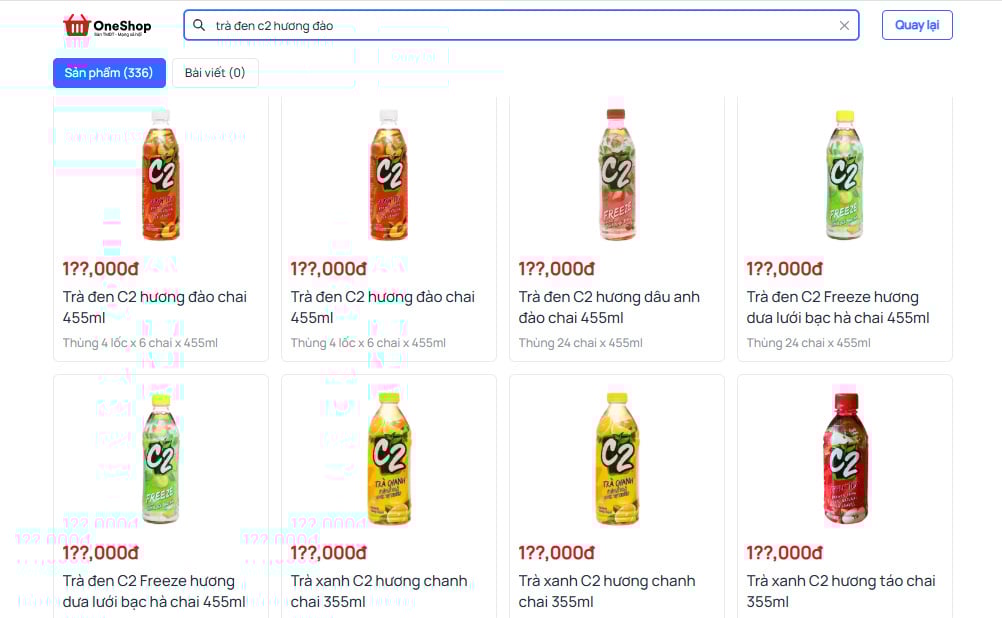 Mua trà đen C2 hương đào tại OneShop để đảm bảo nhận được hàng chính hãng