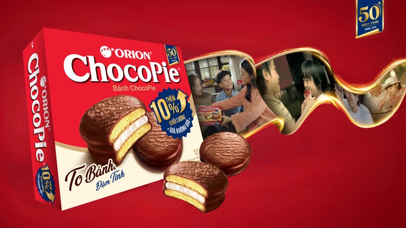 Bao bì hộp Choco-pie Orion hiện nay