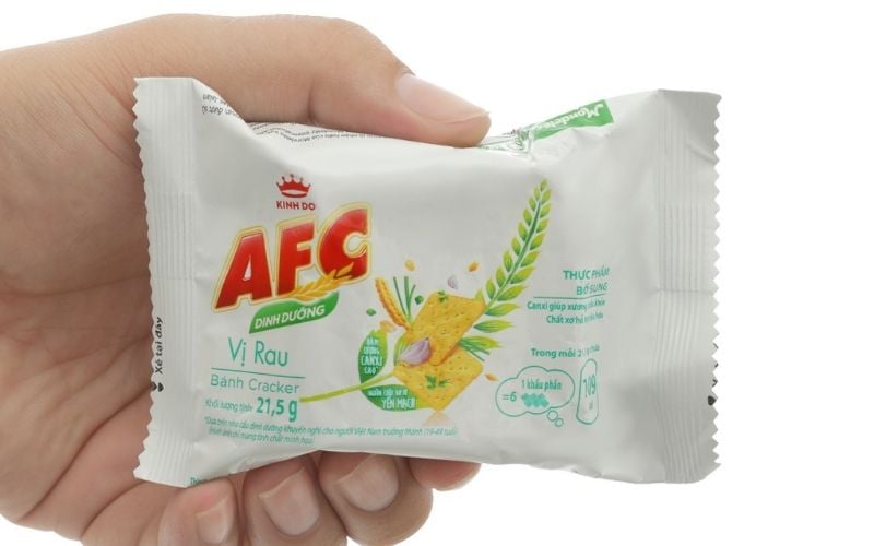 Bánh cracker AFC dinh dưỡng vị rau là món ăn nhẹ tiện lợi cho người bận rộn