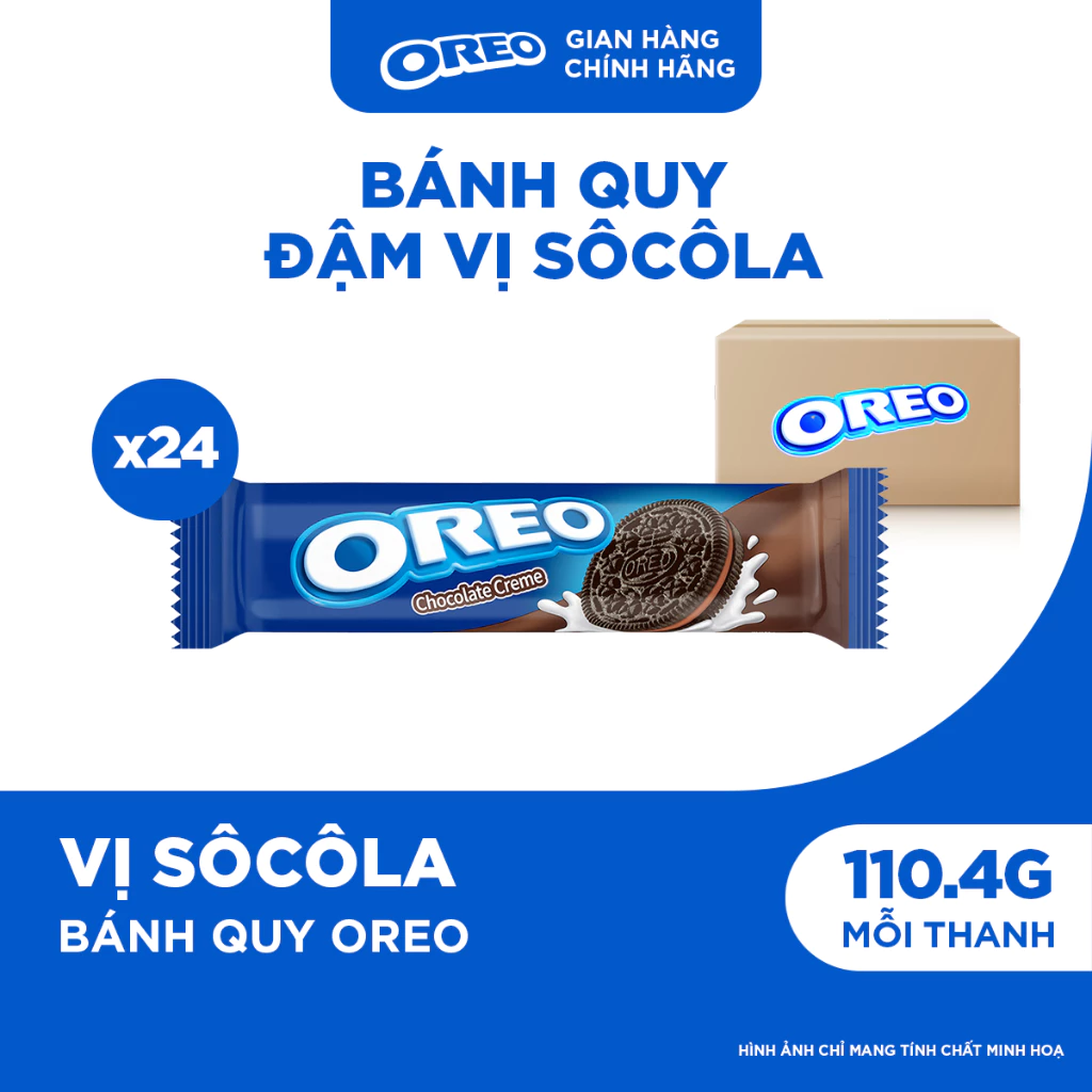 1 thùng bánh OREO kem sô cô la 110.4g gồm 24 gói