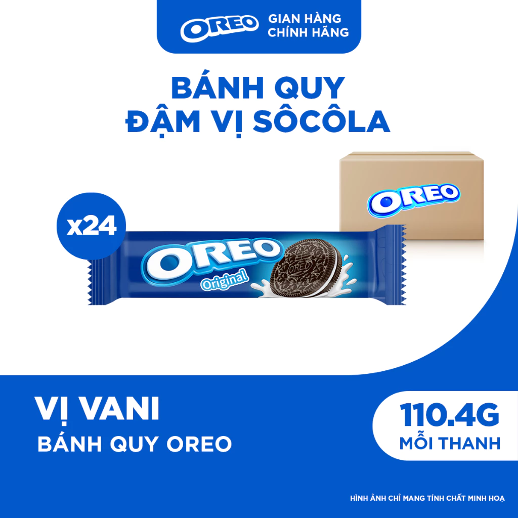 1 thùng bánh OREO kem vani 110.4g có 24 gói