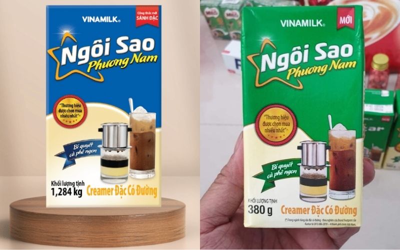2 dạng dung tích phổ biến của sữa đặc thương hiệu Ngôi sao Phương Nam