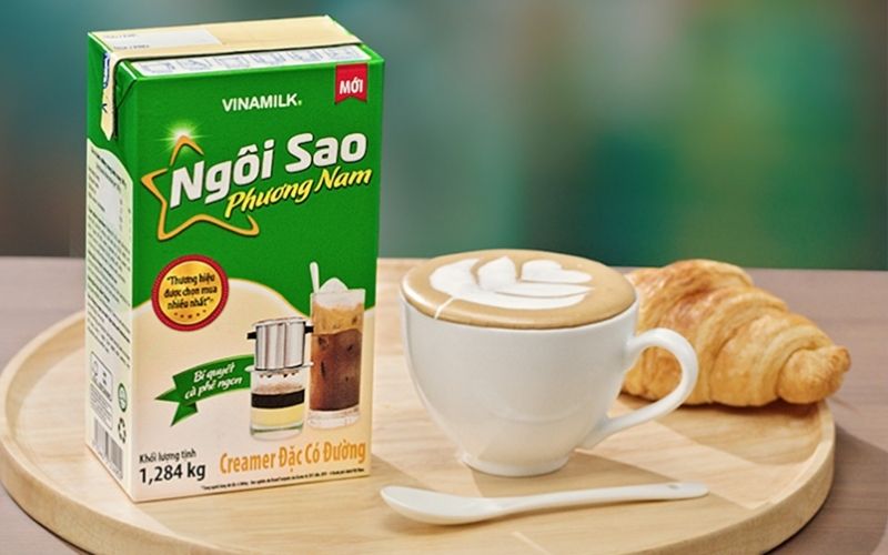 Sữa có đường Ngôi sao Phương Nam Xanh lá tăng hương vị cho đồ uống và món tráng miệng