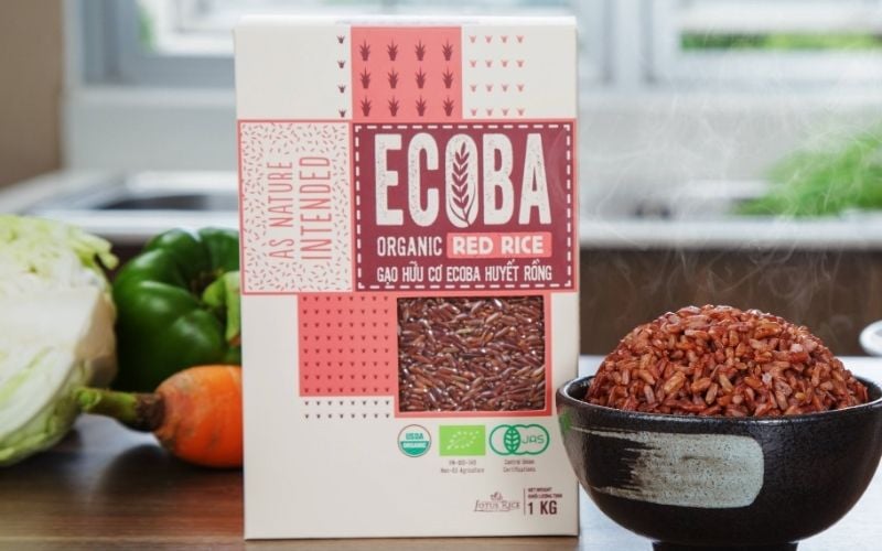 Gạo lứt hữu cơ Ecoba Huyết Rồng - Nguồn dinh dưỡng sạch từ thiên nhiên