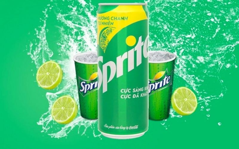 Sprite nổi bật với vị chanh tươi mát và cảm giác sảng khoái khi uống