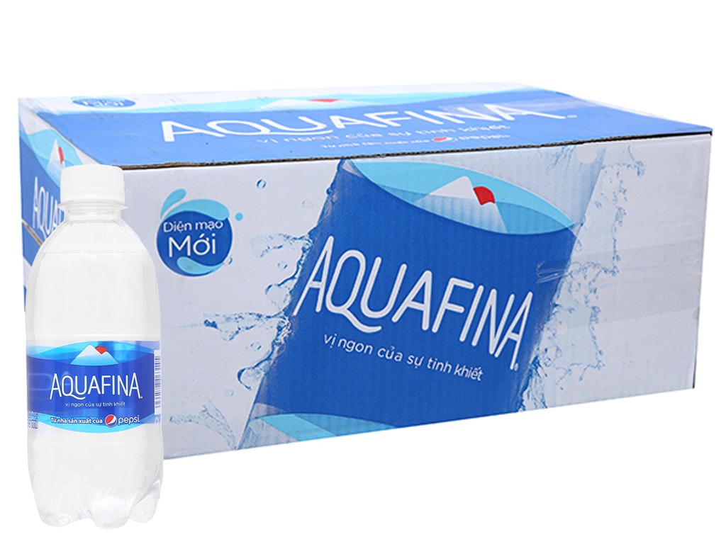 Nước nước suối Aquafina loại 350ml thường được đóng thùng 24 chai