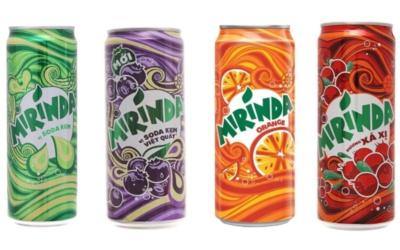 Lượng calo trong nước có ga Mirinda thay đổi tùy theo từng hương vị
