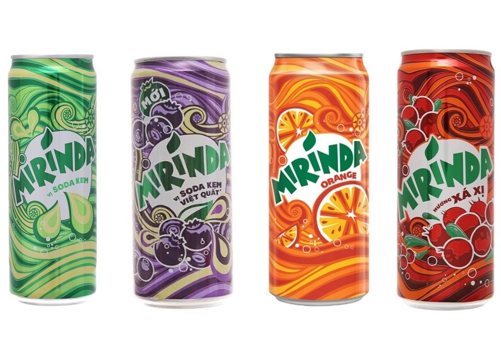 Mirinda nổi bật với nhiều hương vị khác nhau