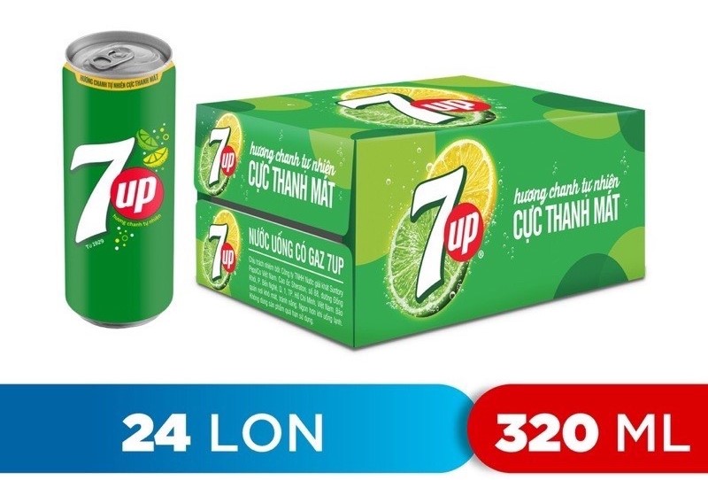 1 thùng nước ngọt có ga 7Up có 24 lon