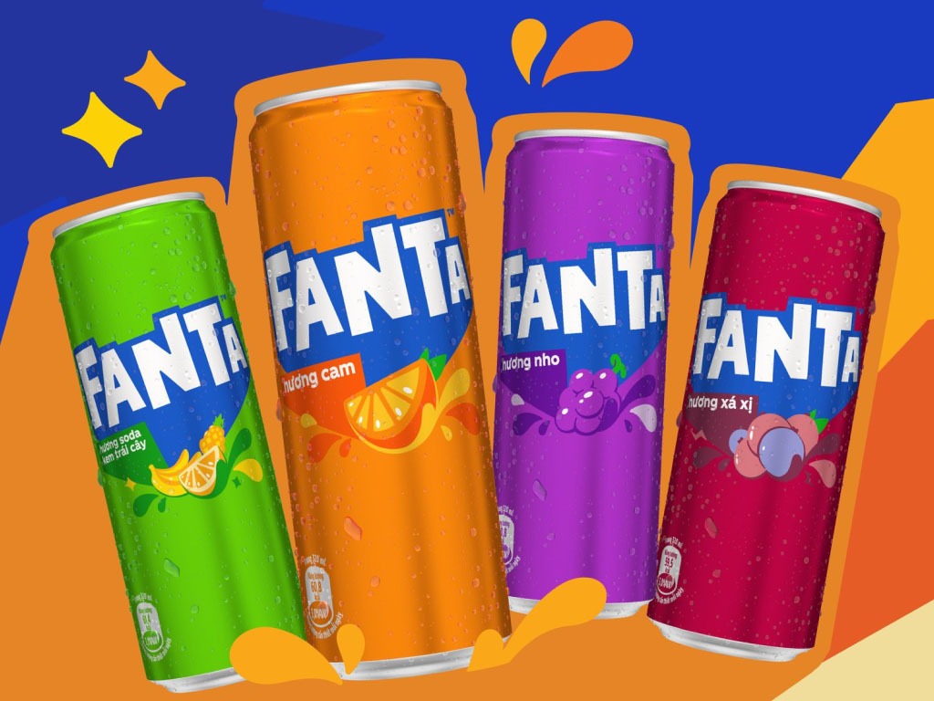 Fanta là thương hiệu nước giải có ga hương trái cây quen thuộc với người tiêu dùng