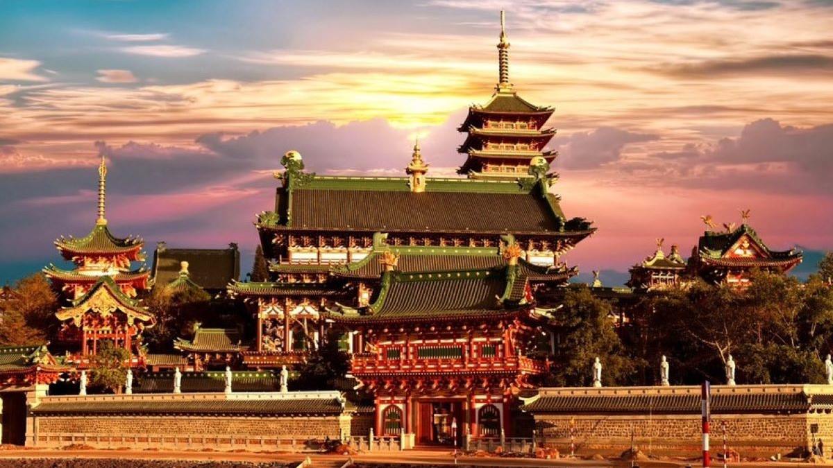 Chùa Minh Thành sở hữu kiến trúc Á Đông nổi bật