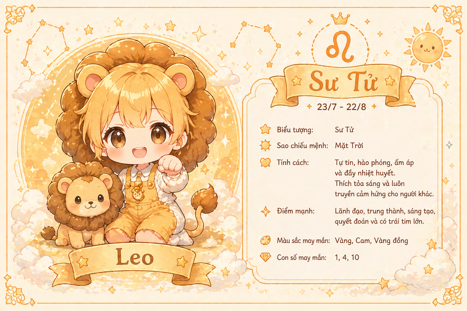 Dù là ngày nghỉ lễ nhưng công việc trong ngày của Sư Tử lại diễn ra vô cùng thuận lợi